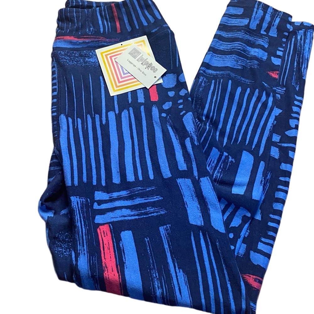 LulaRoe Blue Leggings - size Os